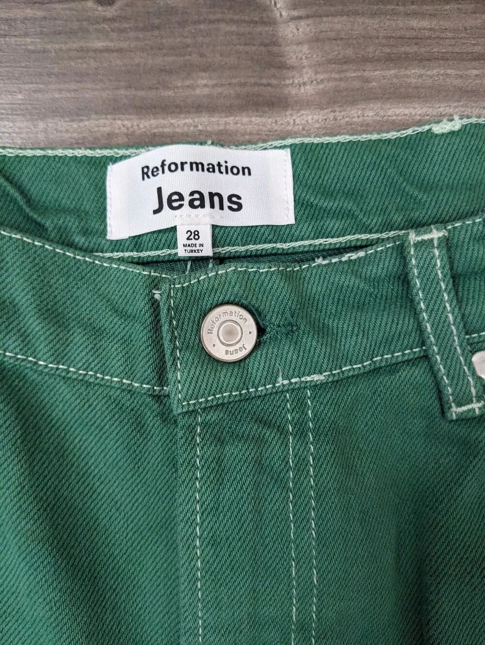Reformation Women's Jeans Cowboy High Rise Straight Jeans Green Size 28 - Picture 6 of 12